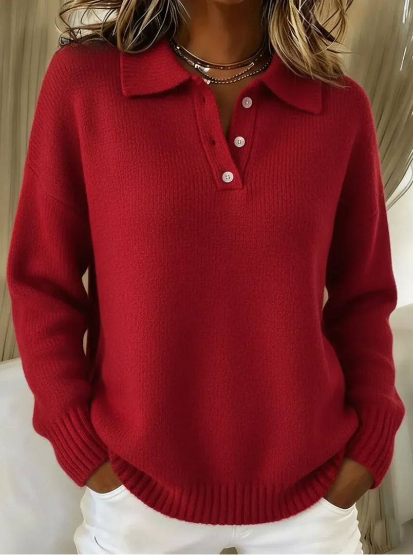 Olivia | Knit Polo Sweater