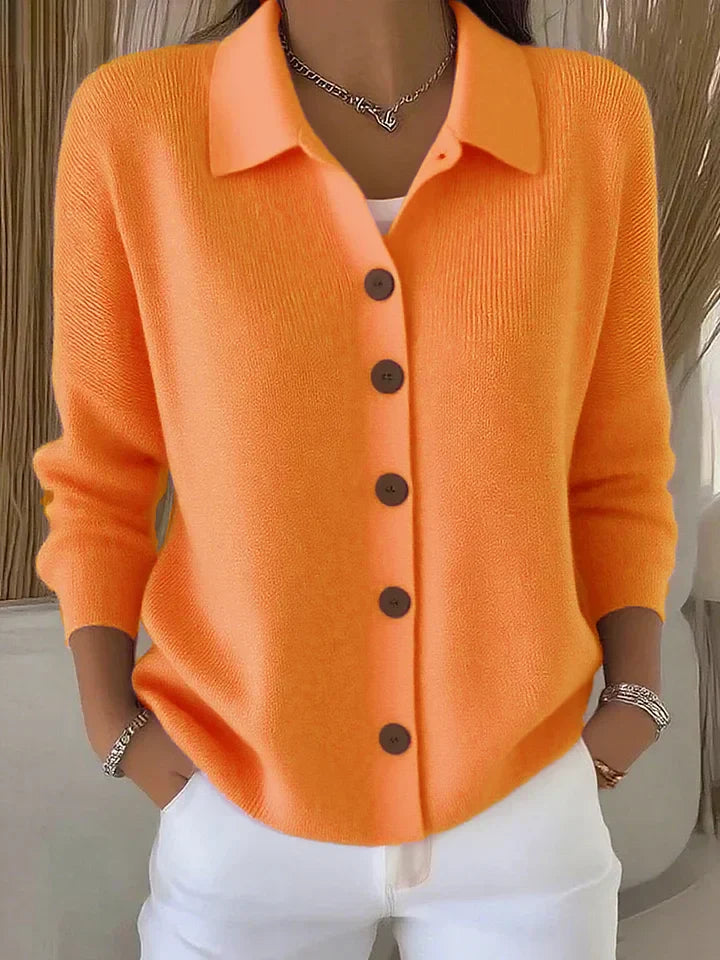 Maribel | Button-Up Knit Cardigan with Collar